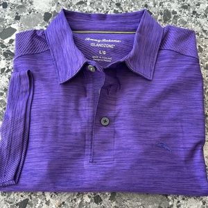 Tommy Bahama, island zone men’s polo shirt, purple size large. Wore once.